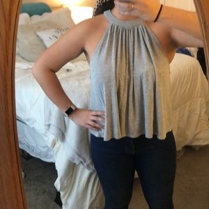 Grey halter crop